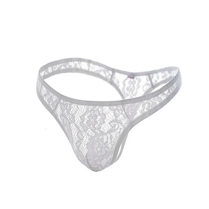 CLEVER-MENMODE Men Lace Thong Sexy Underwear See through Tanga hombre G String Transparent Lingerie Underpants T-Back Panties