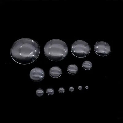 Aclovex 1pack Round Flat Back Glass Cabochon 12mm 20mm 25mm Transparent Clear Crystal Cabochon Cameo For Diy Jewelry Making