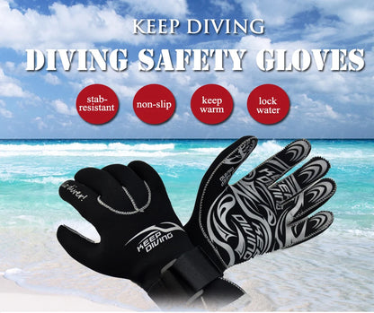 KEEP DIVING 3MM Genuine Neoprene Gloves Anti Scratch and Keep Warm for Scuba Diving Winter Swim Spearfishing Kayaking Surfing