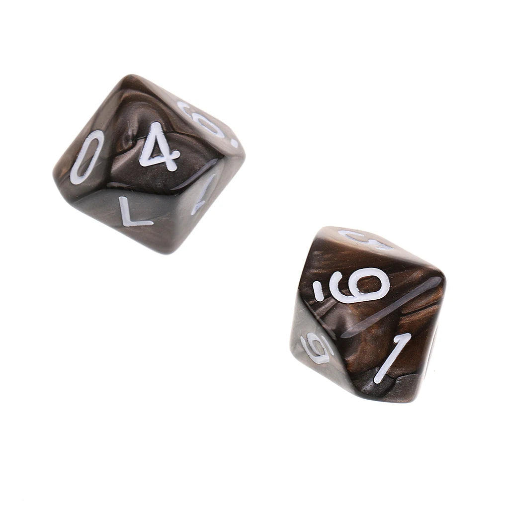 10 dados poliédricos de 10 caras D10 D8 para juegos de rol de 16 mm, dados familiares