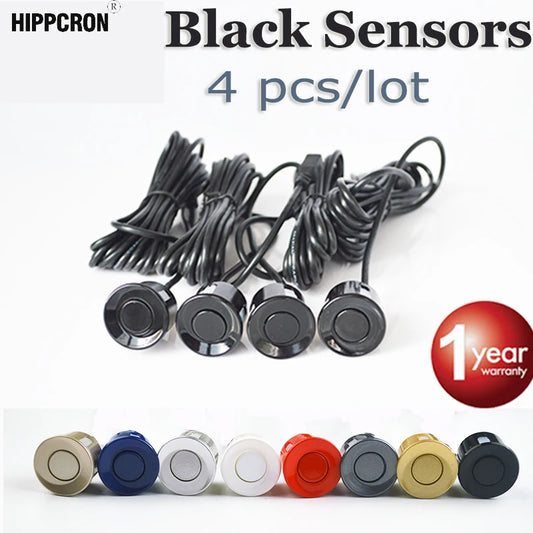 Sensor de aparcamiento Hippcron de 4 piezas, 22 mm, color negro, rojo, azul, dorado, gris, plateado, champán, dorado y blanco, sonda de marcha atrás para coche