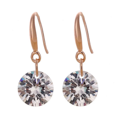 Pendientes colgantes de cristal de circón noble para mujer, elegantes y de moda, muy vendidos, joyería delicada para mujer