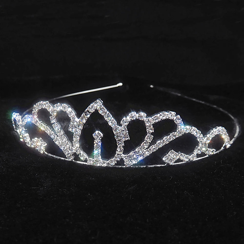 AINAMEISI Princess Crystal Tiaras and Crowns Headband Kid Girls Love Bridal Prom Crown Wedding Party Accessiories Hair Jewelry