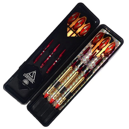 CUESOUL Soft Tip Darts Set with Golden 16g Dart Barrels Eye-Catched,Red  Aluminium Dart Shafts for Dardos Electronico