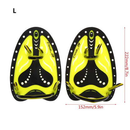 Aleta de remo para natación WHALE, equipo de entrenamiento para aprender a nadar, aleta de mano de silicona ajustable, guantes de buceo palmeados