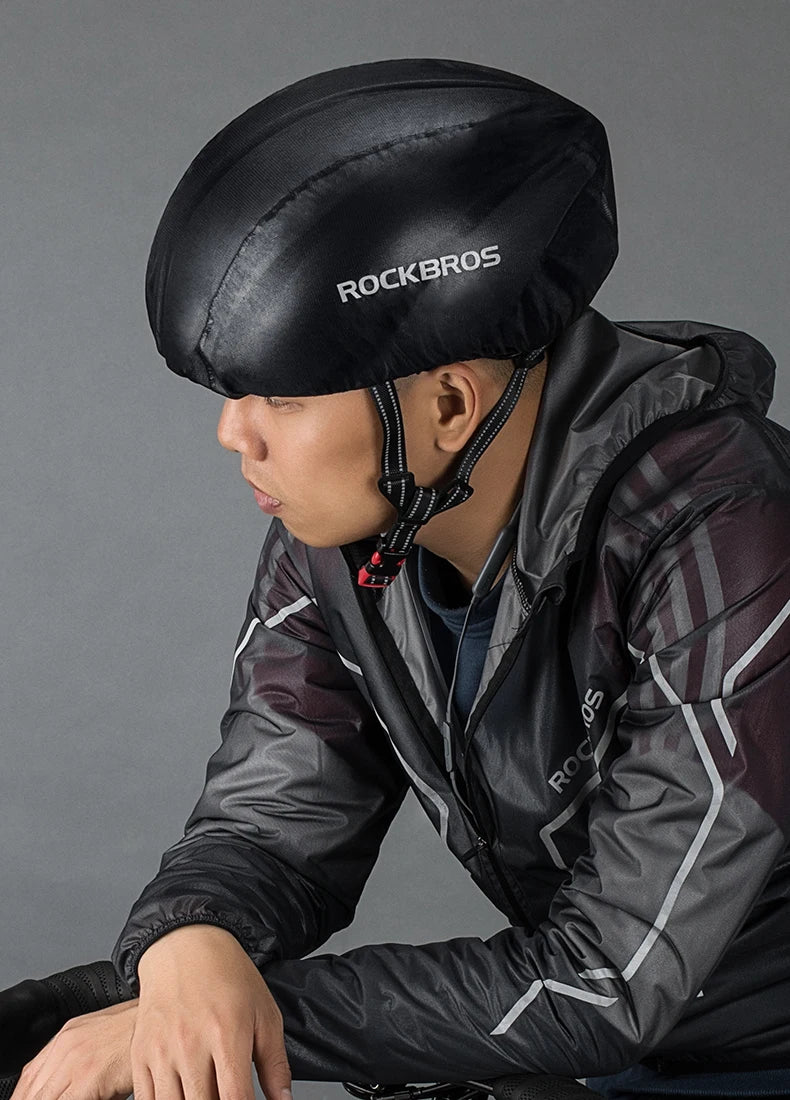 ROCKBROS - Fundas para casco de bicicleta de ciclismo, resistentes al viento, impermeables y a prueba de polvo, funda protectora para casco de bicicleta de montaña o carretera