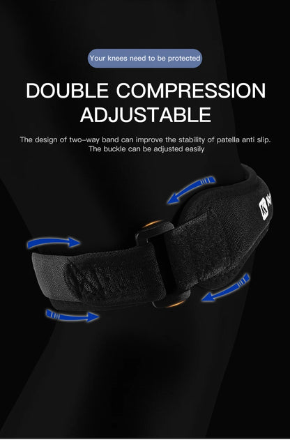 1 Piece Knee Patellar Tendon Knee Support Strape Brace Adjustable Shock Absorption Compression Knee Pad Sleeve for Basketball