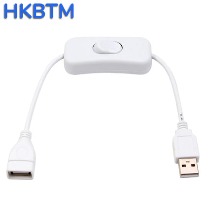 HKBTM 28cm USB Cable with Switch ON/OFF Cable Extension Toggle for USB Lamp USB Fan Power Supply Line Durable HOT SALE Adapter