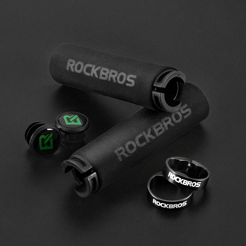 Puños de bicicleta ROCKBROS, puños de manillar de esponja de silicona para MTB, puños de bicicleta suaves que absorben los golpes y antideslizantes, puños de ciclismo ultraligeros