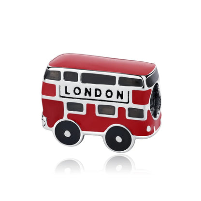 Original 925 Sterling Silver Charm Bead Travel London Bus Camera Suitcase Paris Charms Fit Pan Brand Bracelets Women Diy Jewelry