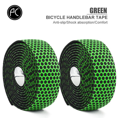 PCycling Bicycle Handlebar Tape Road Bike PU Leather Perforated Belt Breathable Soft Bike Handlebar Tape MTB Fixed Gear Belt