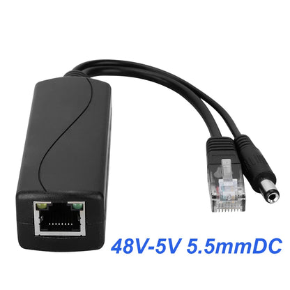 HKBTM POE Splitter 48V To 5V 12V Micro USB tpye-C BarrelJack  Power Supply for Huawei for Hikvision for Bobcat for Raspberry Pi