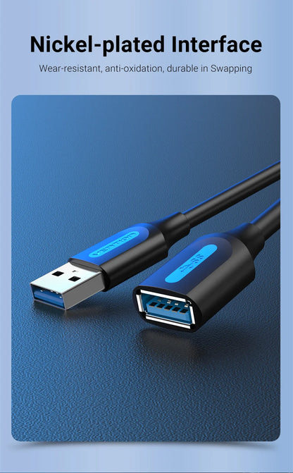 Cable de extensión USB 3.0 Vention Cable extensor USB 3.0 2.0 Cable de datos para PC Smart TV Xbox One SSD Cable de extensión USB de alta velocidad