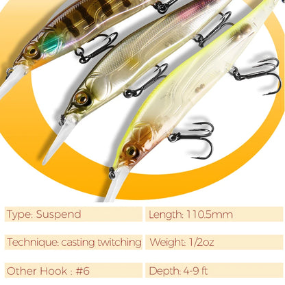 Bearking professional Wobbler 110mm 14g Dive 1.8m SP Fishing Lures Artificial Bait Predator Tackle jerkbaits for pike and bass