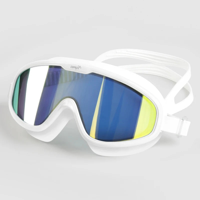 Gafas de natación antivaho COPOZZ 2022 con lentes de forma completa y protección UV con marco de silicona grande para hombres y mujeres