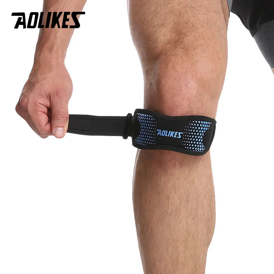 AOLIKES 1 rodillera ajustable para aliviar el dolor de rodilla, estabilizador de rótula, soporte para senderismo, fútbol, ​​baloncesto, correr y deportes