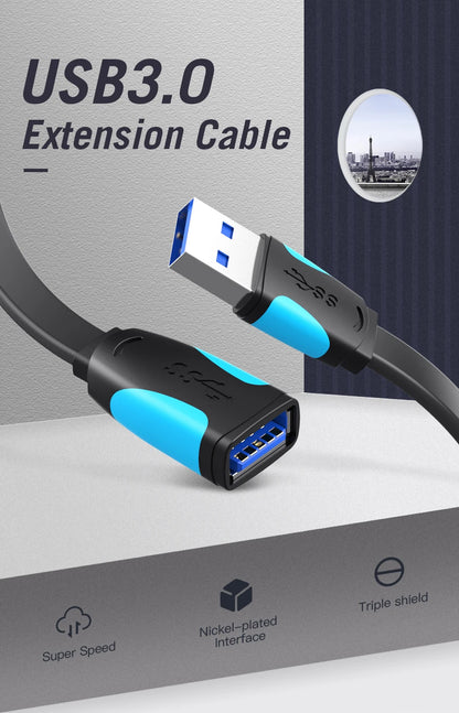 Cable USB a USB Vention Cable de extensión USB 3.0 2.0 macho a hembra Cable de datos USB 3.0 para Smart TV PC SSD Cable extensor USB 2.0