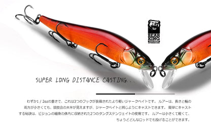 BEARKING 11cm 14g Señuelos de pesca duros superiores Cebos de calidad Minnow Wobblers Buena acción Aparejos de pesca profesionales artificiales