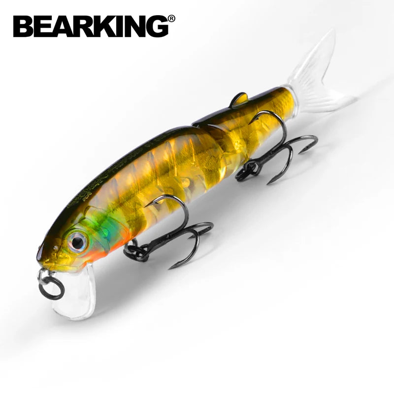 Señuelo de pesca profesional Bearking de 11,3 cm y 13,7 g, de calidad pececillo, cebo para nadar, cebo articulado, equipado con anzuelo negro o blanco