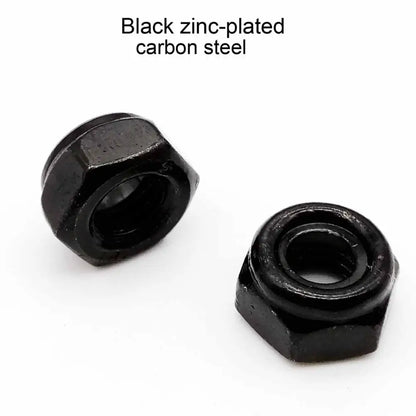 M2 M2.5 M3 M3.5 M4 M5 M6 M8 M10 M12 M14 M16 304 Stainless Steel Black Hex Nylon Insert Lock Nut Self-locking Locknut