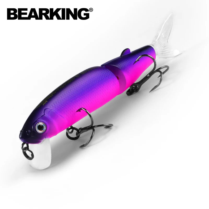 Señuelo de pesca profesional Bearking de 11,3 cm y 13,7 g, de calidad pececillo, cebo para nadar, cebo articulado, equipado con anzuelo negro o blanco