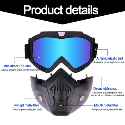 Dustproof Motocross Glasses Adjustable Motorcycle Goggles Breathable Full Face Protective Motorbike Dirt Bike Off-road Mask