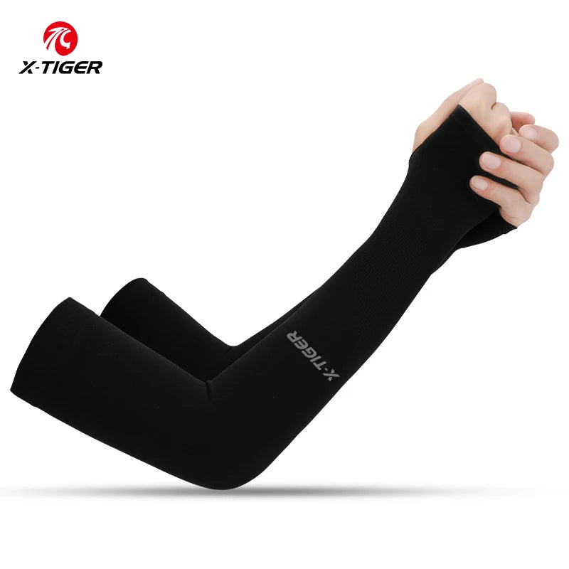 Mangas de ciclismo X-TIGER Tejido de hielo Protector solar anti-UV Manga de ciclismo para correr Deportes al aire libre Calentadores de brazos de ciclismo para hombres y mujeres