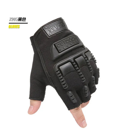 1Pair Gear Fingerless Hard Knuckle Tactical Gloves Men Half Finger Fitness Sport Gym Driving Riding Motorcycle Gloves