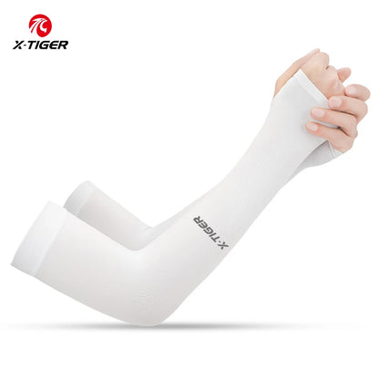 Mangas de ciclismo X-TIGER Tejido de hielo Protector solar anti-UV Manga de ciclismo para correr Deportes al aire libre Calentadores de brazos de ciclismo para hombres y mujeres