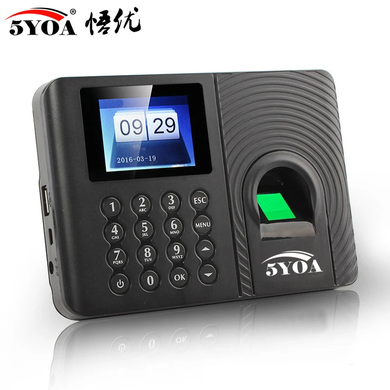 Fingerprint Attendance Biometric Machine System Employee Keypad Electric Time Clock Recorder USB Data Manage