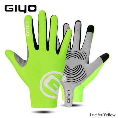 Giyo Wind Breaking Cycling Full Finger Gloves Touch Screen Anti-slip Bicycle Lycra Fabric Mittens Bicicleta Road Bike Long Glove