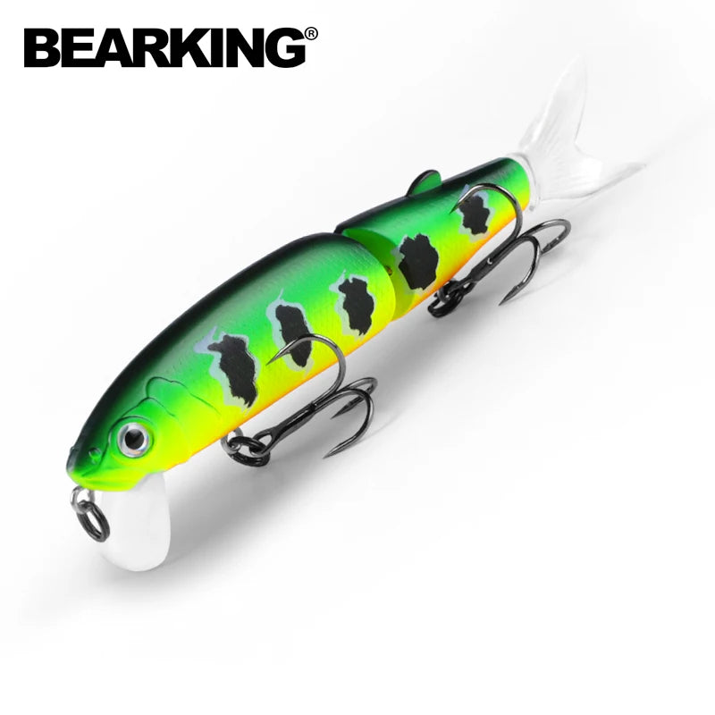 Señuelo de pesca profesional Bearking de 11,3 cm y 13,7 g, de calidad pececillo, cebo para nadar, cebo articulado, equipado con anzuelo negro o blanco