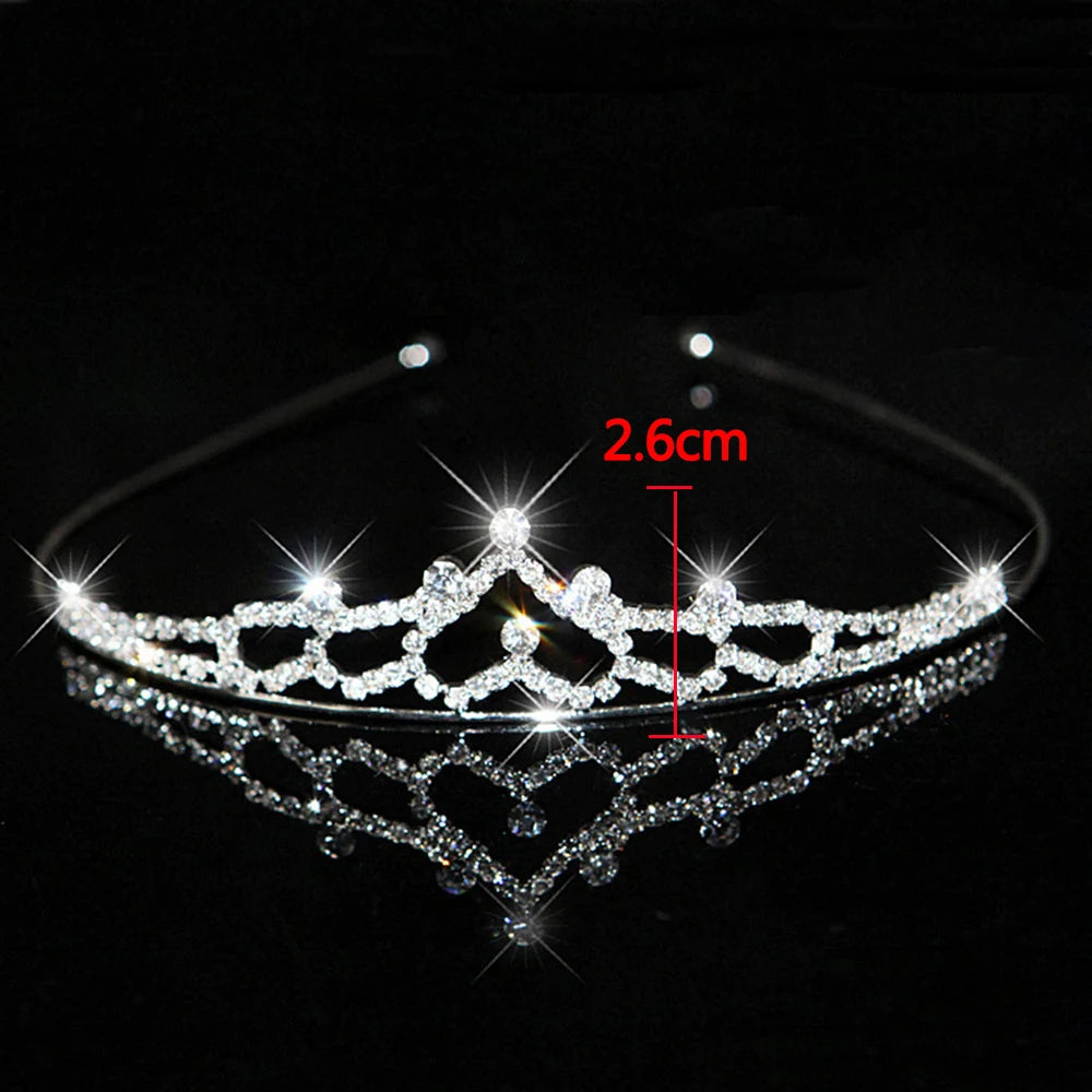 AINAMEISI Princess Crystal Tiaras and Crowns Headband Kid Girls Love Bridal Prom Crown Wedding Party Accessiories Hair Jewelry