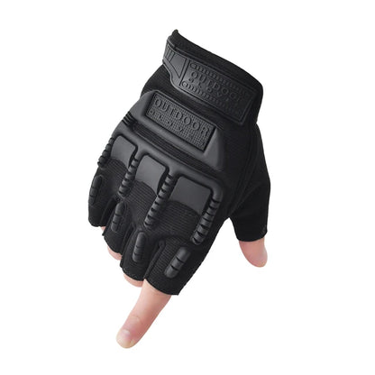 1Pair Gear Fingerless Hard Knuckle Tactical Gloves Men Half Finger Fitness Sport Gym Driving Riding Motorcycle Gloves