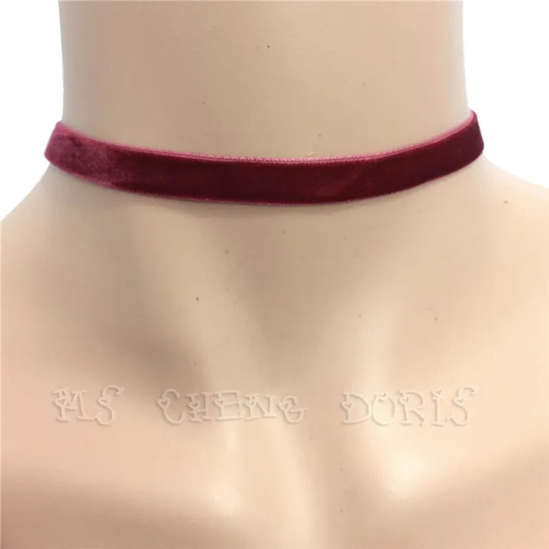 Valentine's Day Gift Punk Gothic White Velvet Choker Necklace Tattoo Necklaces Women Chocker Collares Mujer Collier Femme Bijoux