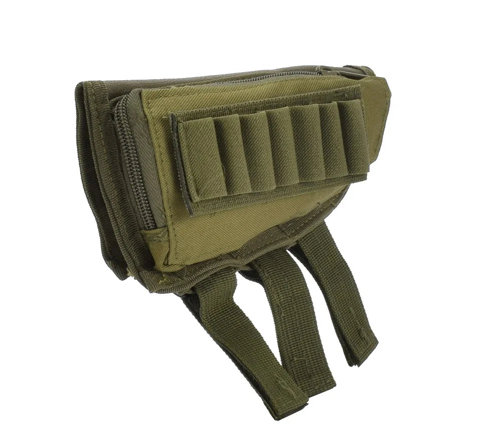 Tactical Muti-functional Hunting Zipper Rifle Buttstock Pack Bag Cheek Pad Rest Shell Mag Ammo Pouch Pocket Magazine Bandolier