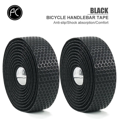 PCycling Bicycle Handlebar Tape Road Bike PU Leather Perforated Belt Breathable Soft Bike Handlebar Tape MTB Fixed Gear Belt