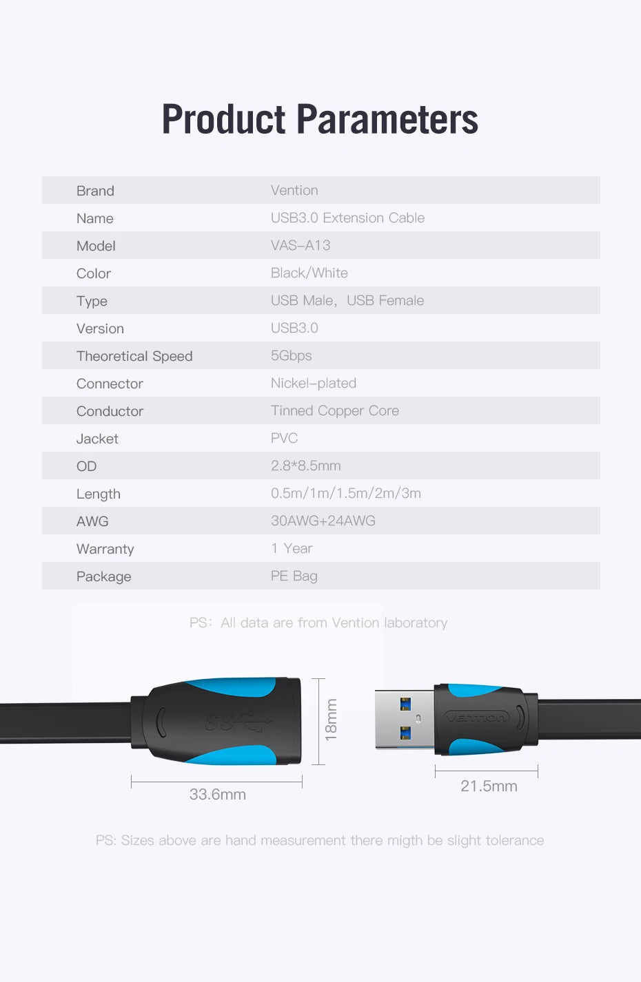 Vention USB to USB Cable USB 3.0 2.0 Male to Female Extension Cable USB 3.0 Data Cord for Smart TV PC SSD USB 2.0 Cable Extender