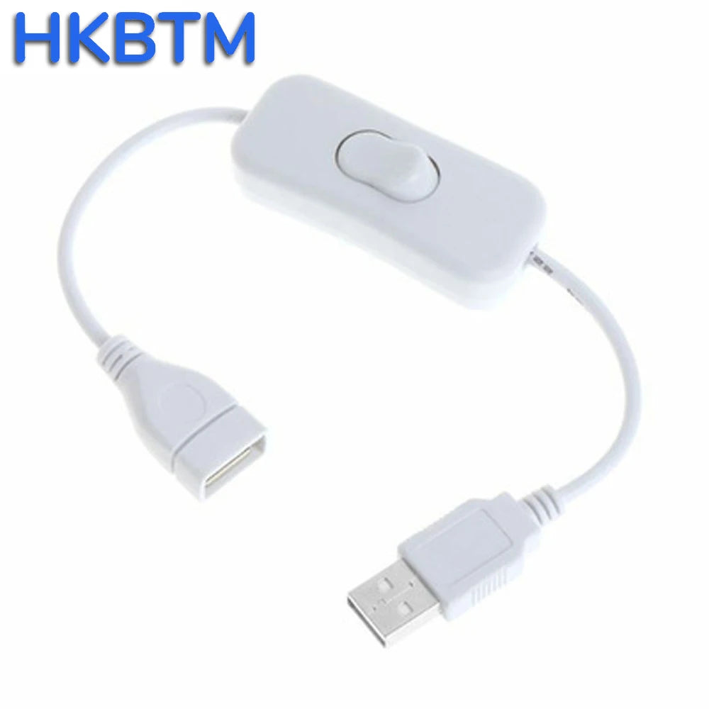 HKBTM 28cm USB Cable with Switch ON/OFF Cable Extension Toggle for USB Lamp USB Fan Power Supply Line Durable HOT SALE Adapter