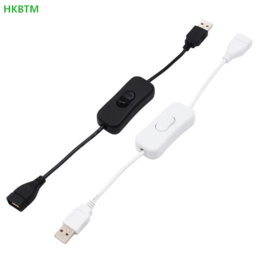 HKBTM 28cm USB Cable with Switch ON/OFF Cable Extension Toggle for USB Lamp USB Fan Power Supply Line Durable HOT SALE Adapter