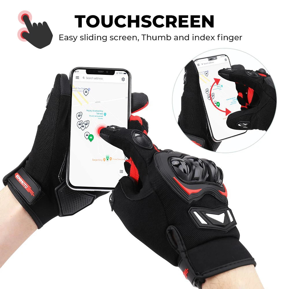 Guantes de motocicleta CE, guantes de verano para montar a caballo, guantes tácticos de pantalla táctil con nudillos duros para motocross, ATV, UTV