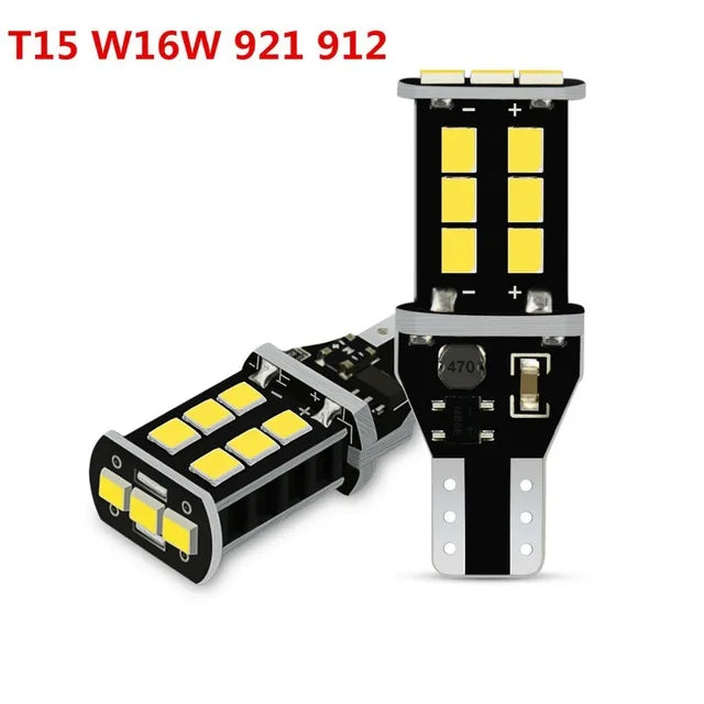 AUXITO 2PCS T15 W16W LED Canbus No Error Bulbs 2835 SMD Backup Reverse Light 921 912 Bulb Car Reversing Lamp Xenon 6000K White