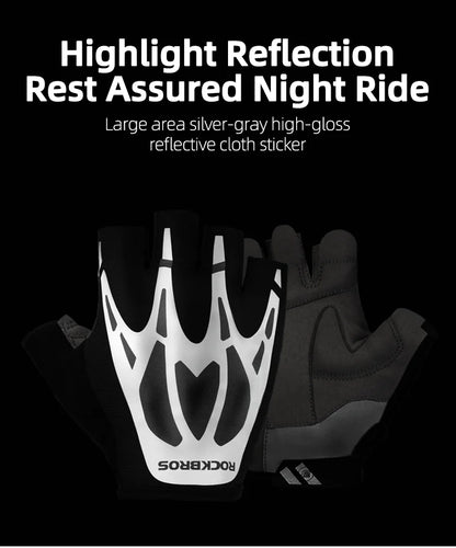 ROCKBROS Cycling Gloves Half Finger Shockproof Wear Resistant Breathable MTB Road Bicycle Gloves Men Women Sports Bike Equipment