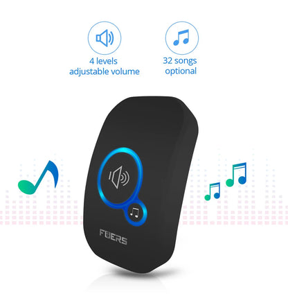 Fuers Wireless Doorbell Home Welcome Smart Door bell 150M Long Wireless Distance 32 Songs Home Welcome Chimes ringtone Colorful