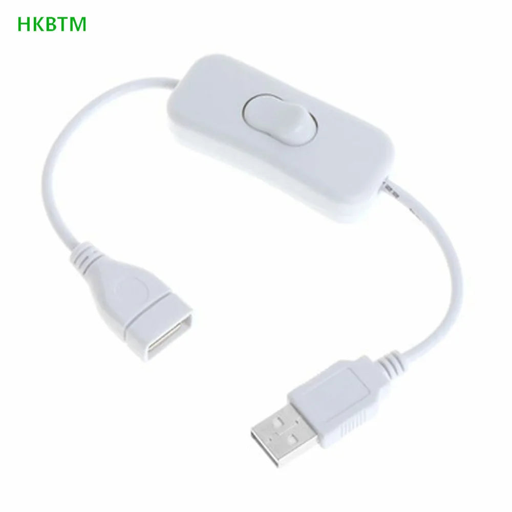 HKBTM 28cm USB Cable with Switch ON/OFF Cable Extension Toggle for USB Lamp USB Fan Power Supply Line Durable HOT SALE Adapter