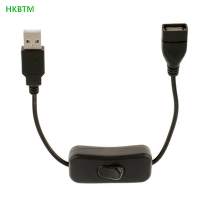 HKBTM 28cm USB Cable with Switch ON/OFF Cable Extension Toggle for USB Lamp USB Fan Power Supply Line Durable HOT SALE Adapter