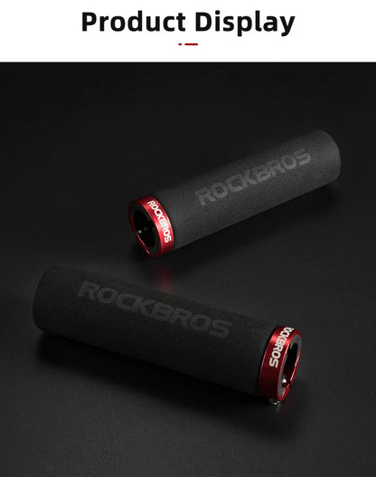 Puños de bicicleta ROCKBROS, puños de manillar de esponja de silicona para MTB, puños de bicicleta suaves que absorben los golpes y antideslizantes, puños de ciclismo ultraligeros