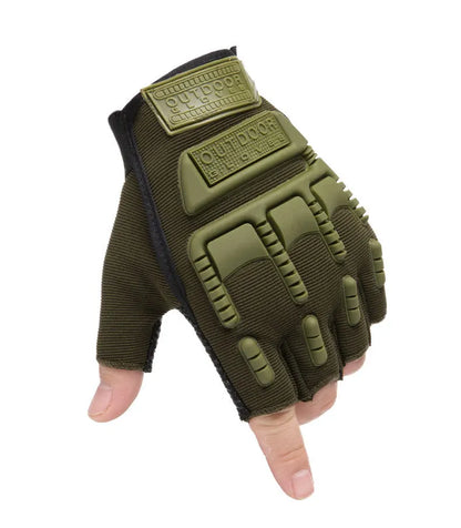 1Pair Gear Fingerless Hard Knuckle Tactical Gloves Men Half Finger Fitness Sport Gym Driving Riding Motorcycle Gloves