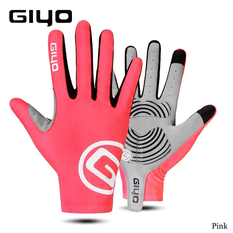 Giyo Wind Breaking Cycling Full Finger Gloves Touch Screen Anti-slip Bicycle Lycra Fabric Mittens Bicicleta Road Bike Long Glove