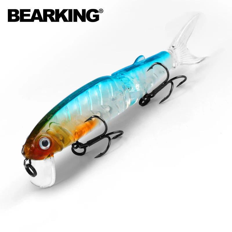 Señuelo de pesca profesional Bearking de 11,3 cm y 13,7 g, de calidad pececillo, cebo para nadar, cebo articulado, equipado con anzuelo negro o blanco